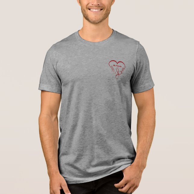 Camiseta Eu Amo Meus Amigos - Abraços (Frente)