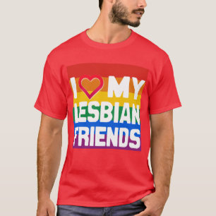 CAMISETA EU AMO MEUS AMIGOS LESBIANOS - -...