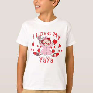 Camiseta Eu amo meus boneca & corações de pano de YaYa