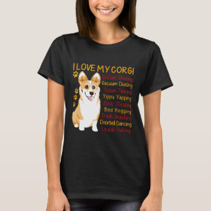 Camiseta Eu Amo Meus Corgis Mamãe Mãe Pai Cachorro