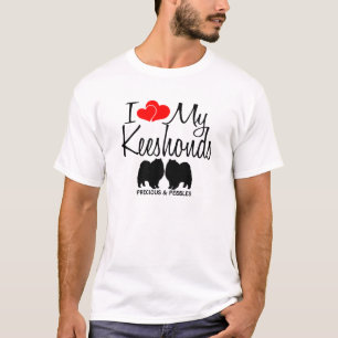Camiseta Eu Amo Meus Dois Cachorros De Keeshond