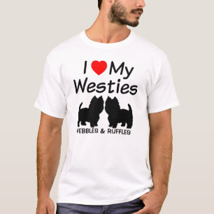 Camiseta Eu Amo Meus Dois Cachorros De Westie