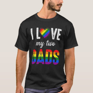 Camiseta Eu amo meus dois Pais Gay de Orgulho LGBT