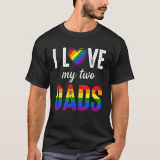 Camiseta Eu amo meus dois Pais Gay de Orgulho LGBT