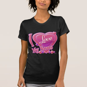 Camiseta Eu Amo Meus Filhos rosa/roxo - coração