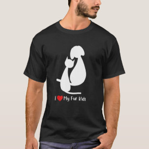 Camiseta Eu Amo Meus Filhotes de Pelo Design de Mãe de Cach