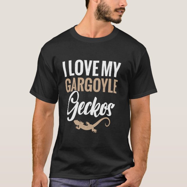 Camiseta Eu amo meus geckos Gargula (Frente)