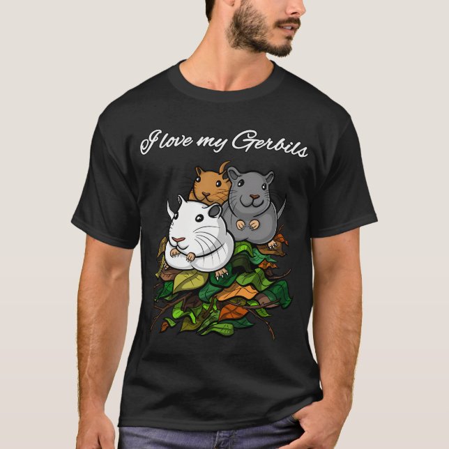 Camiseta Eu Amo Meus Gerbilos (Frente)