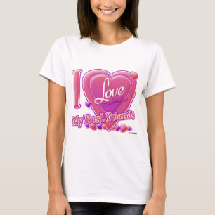 Camiseta Eu Amo Meus Melhores Amigos Rosa/Púrpura - Coraçõe