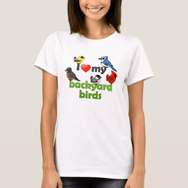 Camiseta Eu Amo Meus Pássaros De Quintal (Frente)