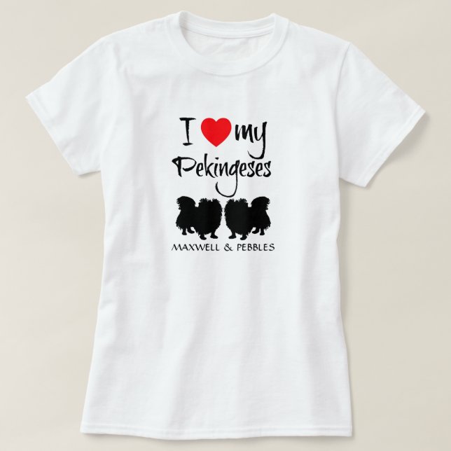 Camiseta Eu Amo Meus Pekingeses (Frente do Design)