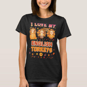 Camiseta Eu Amo Meus Perus Ingleses Graças A Ação De Graças