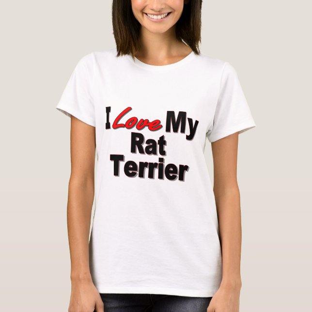 Camiseta Eu amo meus presentes e roupa do cão de Terrier de (Frente)