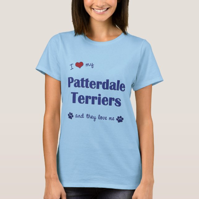 Camiseta Eu amo meus terrier de Patterdale (os cães (Frente)