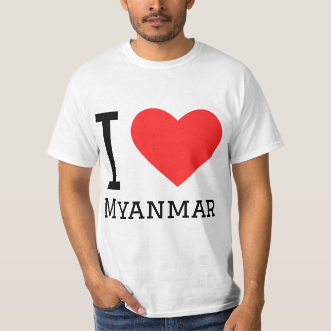 Camiseta Eu amo Mianmar (Frente)