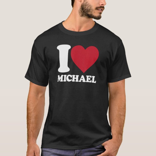 Camiseta Eu amo Michael, eu coração Michael (Frente)