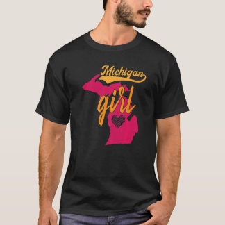 Camiseta Eu Amo Michigan Home Girl Michigander Dis