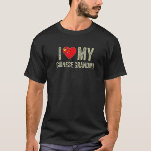 Camiseta Eu Amo Minha Avó Chinesa, China, Bandeira Família