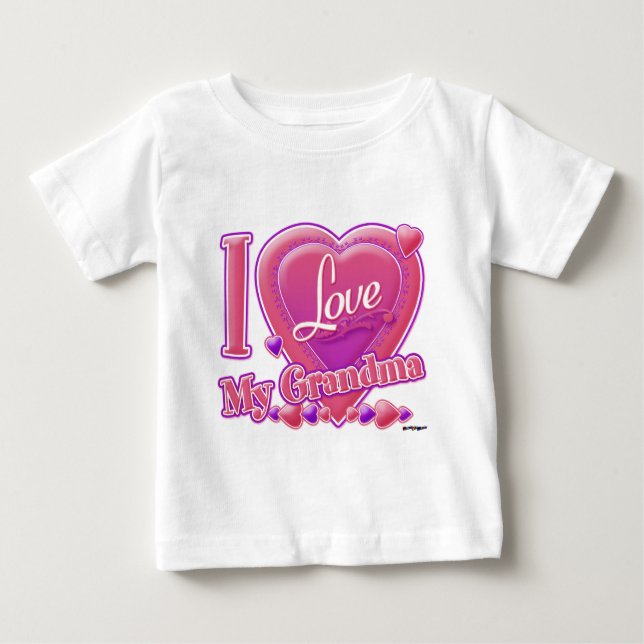 Camiseta Eu amo minha avó rosa/roxa - coração (Frente)