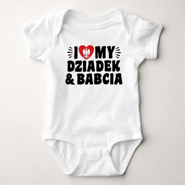Camiseta Eu Amo Minha Babcia E Dziadek (Frente)