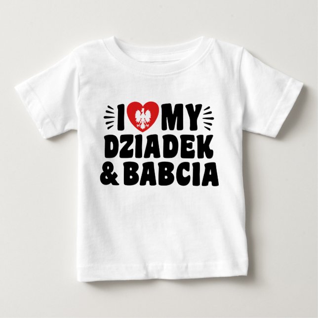 Camiseta Eu Amo Minha Babcia E Dziadek (Frente)