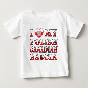 Camiseta Eu Amo Minha Bandeira Polonesa Canadiana Babcia