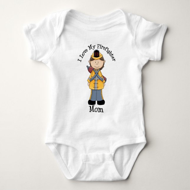 Camiseta Eu Amo Minha Bombeiro Mãe (Frente)