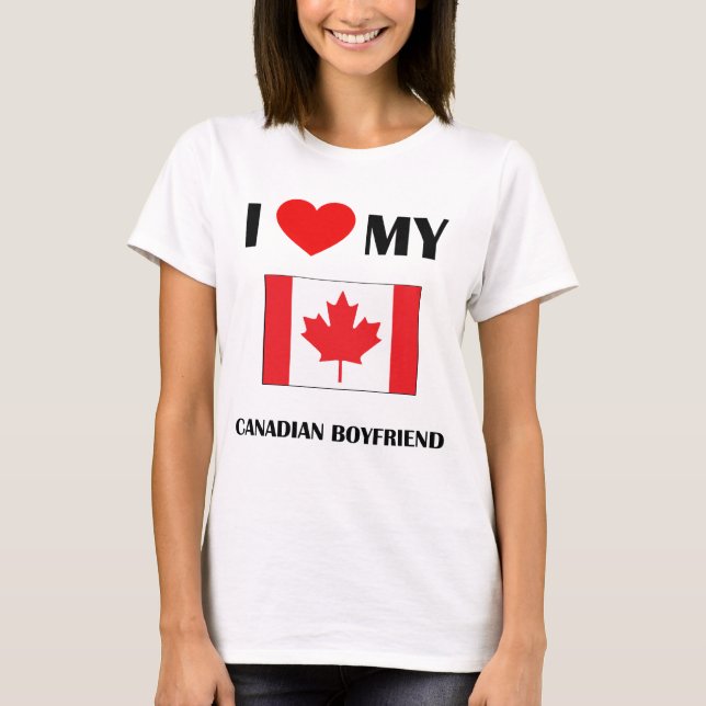 Camiseta Eu amo minha boneca canadense das senhoras do (Frente)