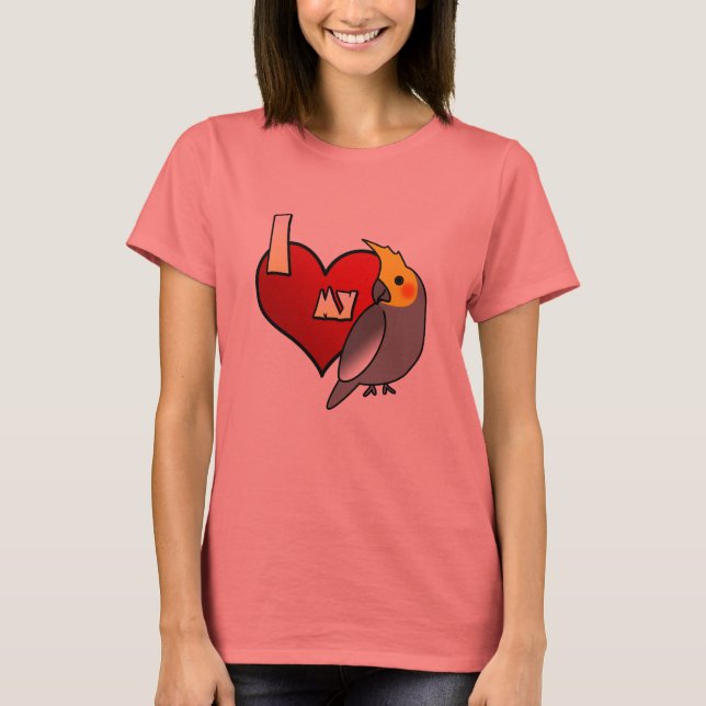 Camiseta Eu amo minha Cockatiel (Frente)