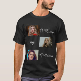 Camiseta Eu Amo Minha Colagem Personalizada De Fotografias 