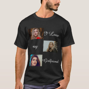 Camiseta Eu Amo Minha Colagem Personalizada De Fotografias