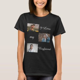 Camiseta Eu Amo Minha Colagem Personalizada De Fotos Namora