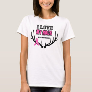 Camiseta Eu amo minha consciência T do cancro da mama da
