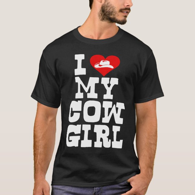 Camiseta Eu Amo Minha Cowgirl Oeste Do Texas Urban (Frente)