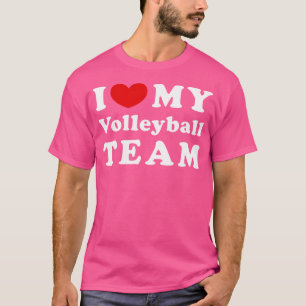 Camiseta Eu Amo Minha Equipe De Voleibol Eu Corto Meu Te De