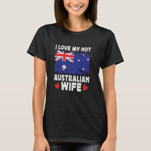 Camiseta Eu Amo Minha Esposa Australiana Quente Cônjuges Au