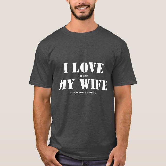 Camiseta Eu Amo Minha Esposa, Avião RC (Frente)