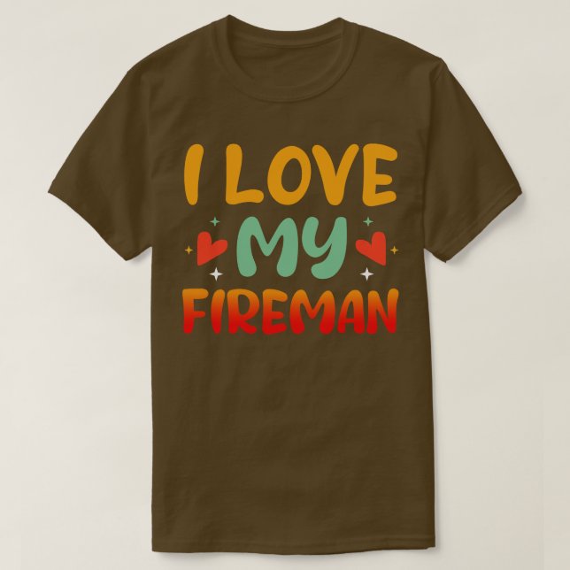 Camiseta Eu amo minha esposa bombeiro (Frente do Design)