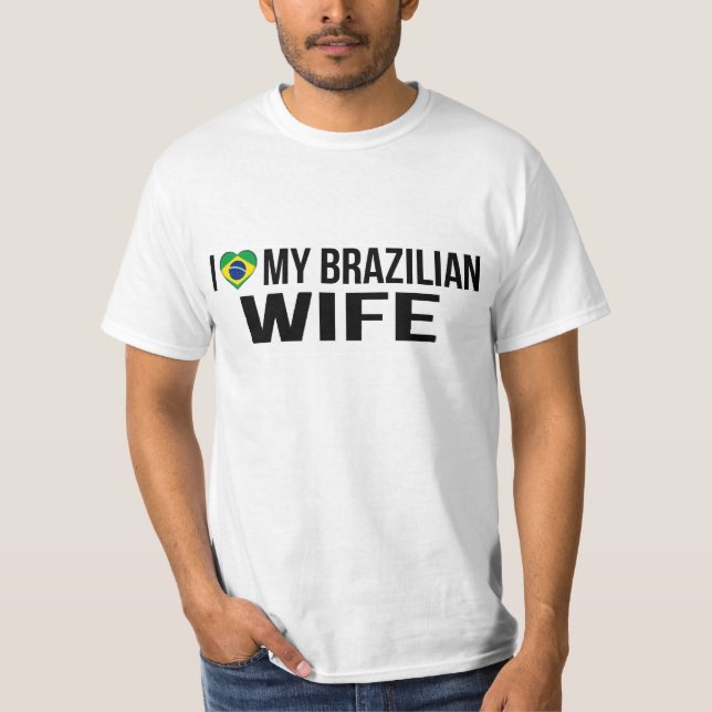 Camiseta Eu amo minha esposa brasileira (Frente)