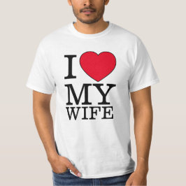 Camiseta Eu amo minha esposa coração dia dia de São Valenti