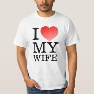 Camiseta Eu amo minha esposa coração geométrico Dia dos Nam