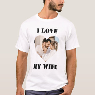 Camiseta Eu Amo Minha Esposa Coração Personalizada Foto Per
