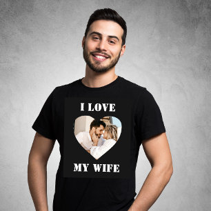 Camiseta Eu Amo Minha Esposa Coração Personalizada Foto Per