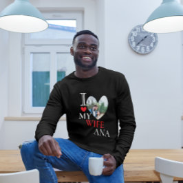 Camiseta Eu Amo Minha Esposa Coração Personalizada Foto Per