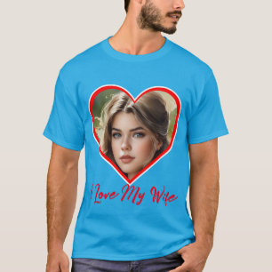 Camiseta Eu Amo Minha Esposa Coração Personalizada Foto Per