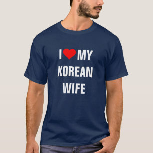 Camiseta "Eu amo minha esposa coreana"
