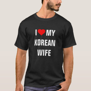 Camiseta "Eu amo minha esposa coreana"