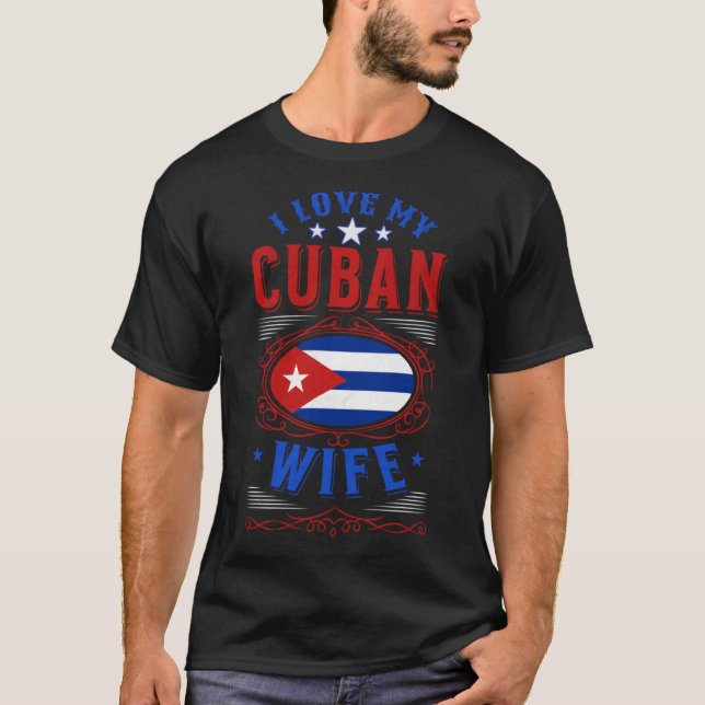 Camiseta Eu amo minha esposa cubana (Frente)