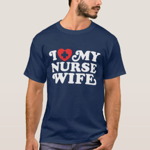 Camiseta Eu amo minha esposa da enfermeira