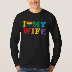 Camiseta Eu Amo Minha Esposa Dia dos Namorados LGBTQ Gay